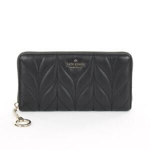 Kate Spade Neda Briar Lane Black Quilted Zip Around Wallet
